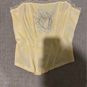 Sabrina carpenter Yellow Corset with Heart Detail S